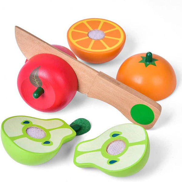 11 Pcs Wooden Pretend Cutting Play Food Toy - HoneyBug 