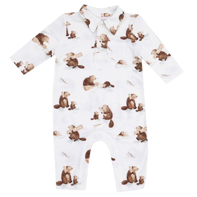 Polo Romper - HoneyBug 