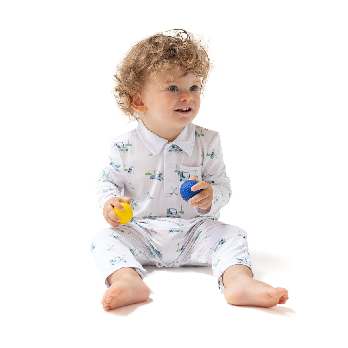 Polo Romper - HoneyBug 