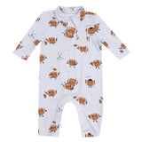 Polo Romper - Footballs Playing Football - HoneyBug 