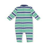 Polo Romper - Rugby Stripe - HoneyBug 