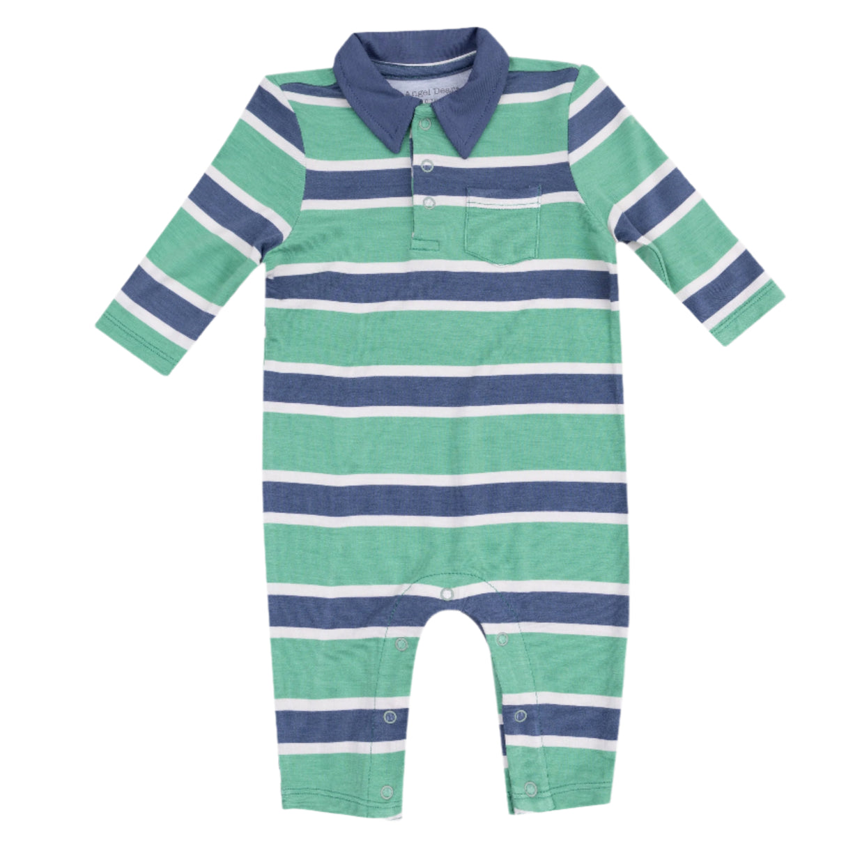Polo Romper - Rugby Stripe - HoneyBug 