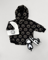 Hooded Bubble Romper  | Electric Smiley - HoneyBug 