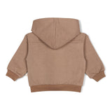 Organic Fleece Henley Hoodie - Taupe - HoneyBug 