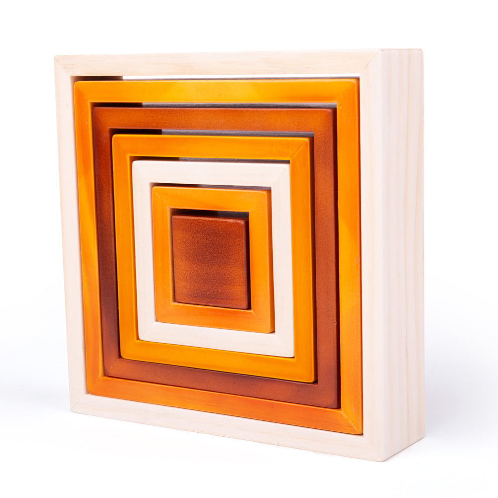 Natural Wooden stacking squares - HoneyBug 