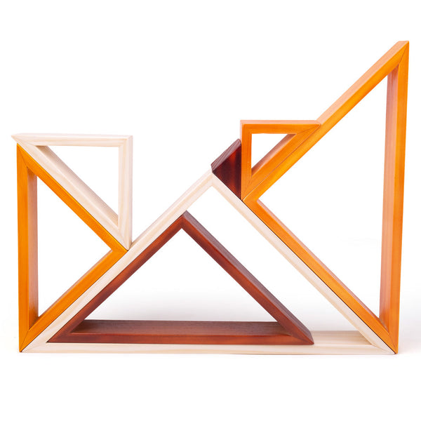 Natural Wooden Stacking Triangles - HoneyBug 