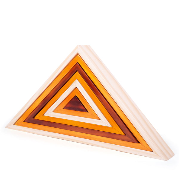 Natural Wooden Stacking Triangles - HoneyBug 