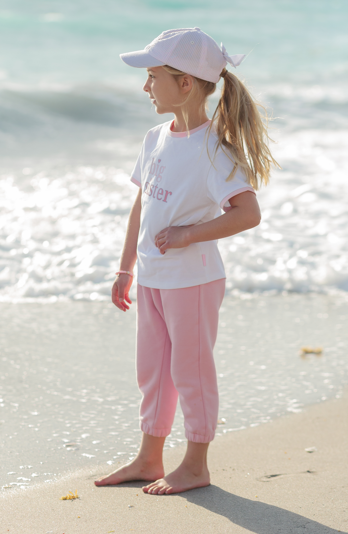 Pink Sailboat Bow Baseball Hat (Baby/Toddler, Youth)