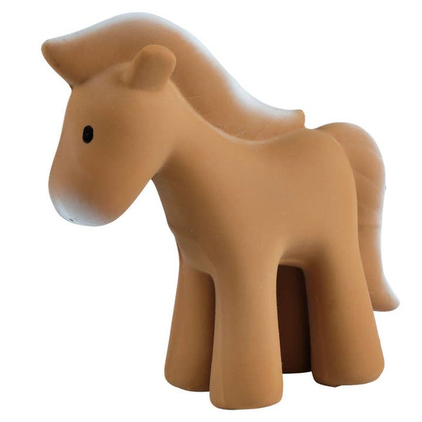 Natural Rubber Teether, Rattle & Bath Toy - Horse - HoneyBug 