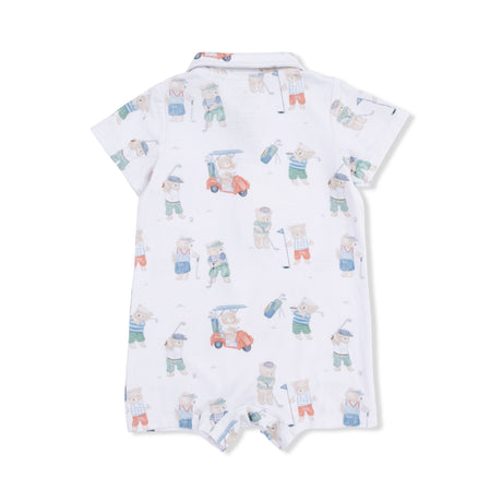 Golfing Teddy Bears - Polo Shortie with  Bucket hat