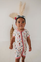Summer Zip Romper - HoneyBug 