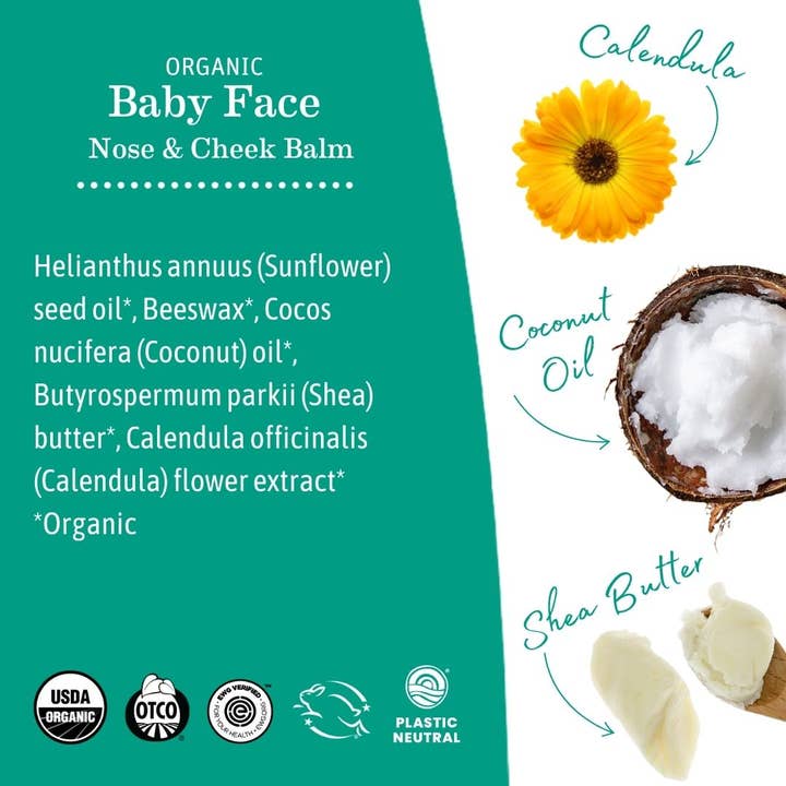Organic Baby Face Nose and Cheek Balm - HoneyBug 
