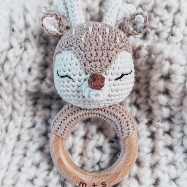 Deer Crochet Rattle - HoneyBug 