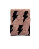 Lightning Bolt Fuzzy Blanket | Mocha - HoneyBug 