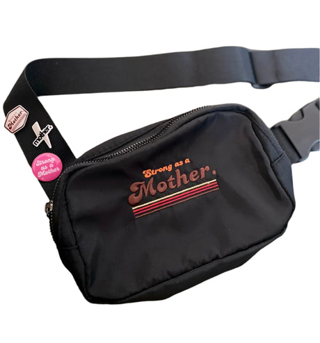 Strong as a mother™- Embroidered Belt Bag - HoneyBug 