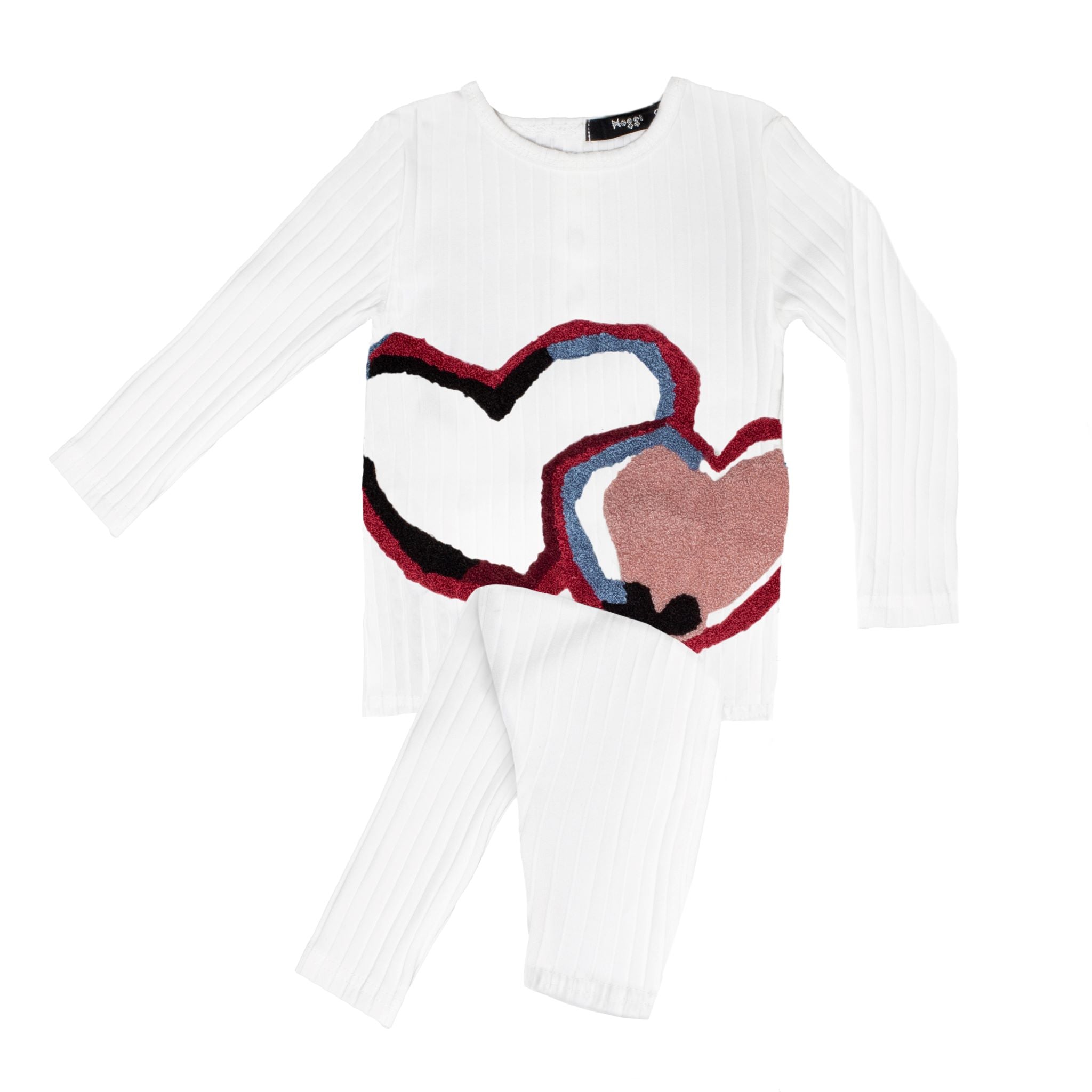 Geometric Heart Loungewear Set, Girls - HoneyBug 