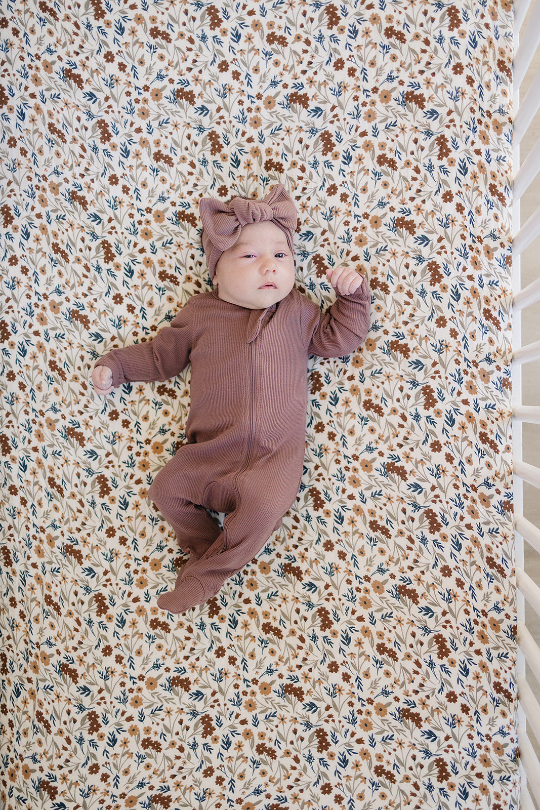 Harvest Floral Muslin Crib Sheet - HoneyBug 