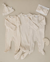 Vanilla Organic Cotton Ribbed Snap - HoneyBug 