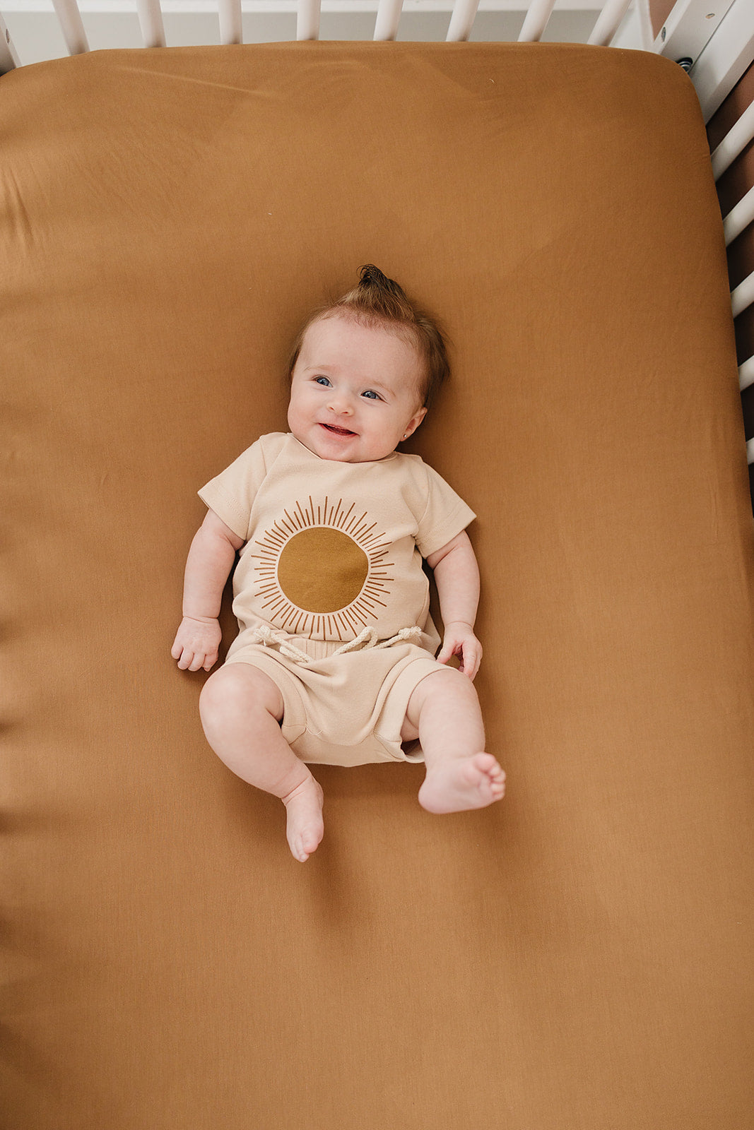 Mustard Bamboo Stretch Crib Sheet - HoneyBug 