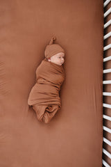 Rust Bamboo Stretch Crib Sheet - HoneyBug 