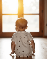 short sleeve romper | celestial - HoneyBug 