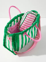 Cabana Stripe Tote - Green - HoneyBug 