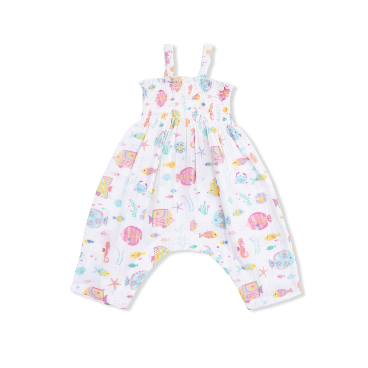 Sunny Coral Reef Fish - Smocked Romper