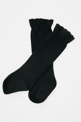 Ruffle Cotton Knee High Socks