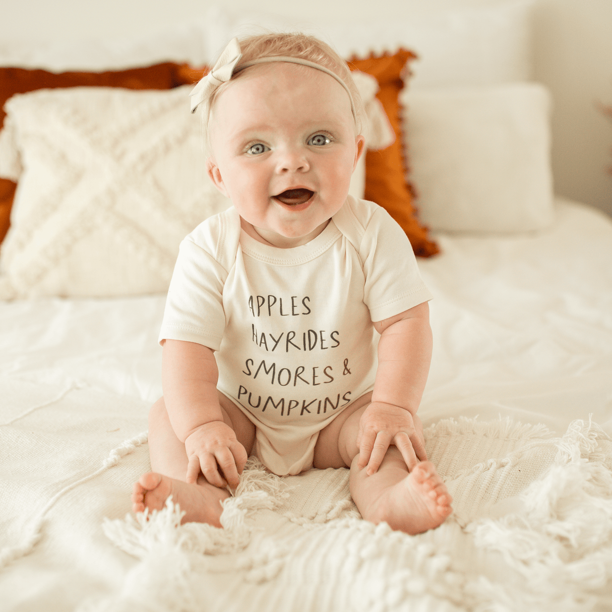 graphic bodysuit | apples hayrides smores - HoneyBug 
