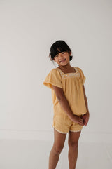 Square Neck Peasant Top