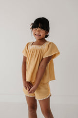 Square Neck Peasant Top