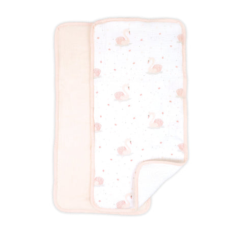 French Swan 2 Pk Burp Cloth Set - HoneyBug 