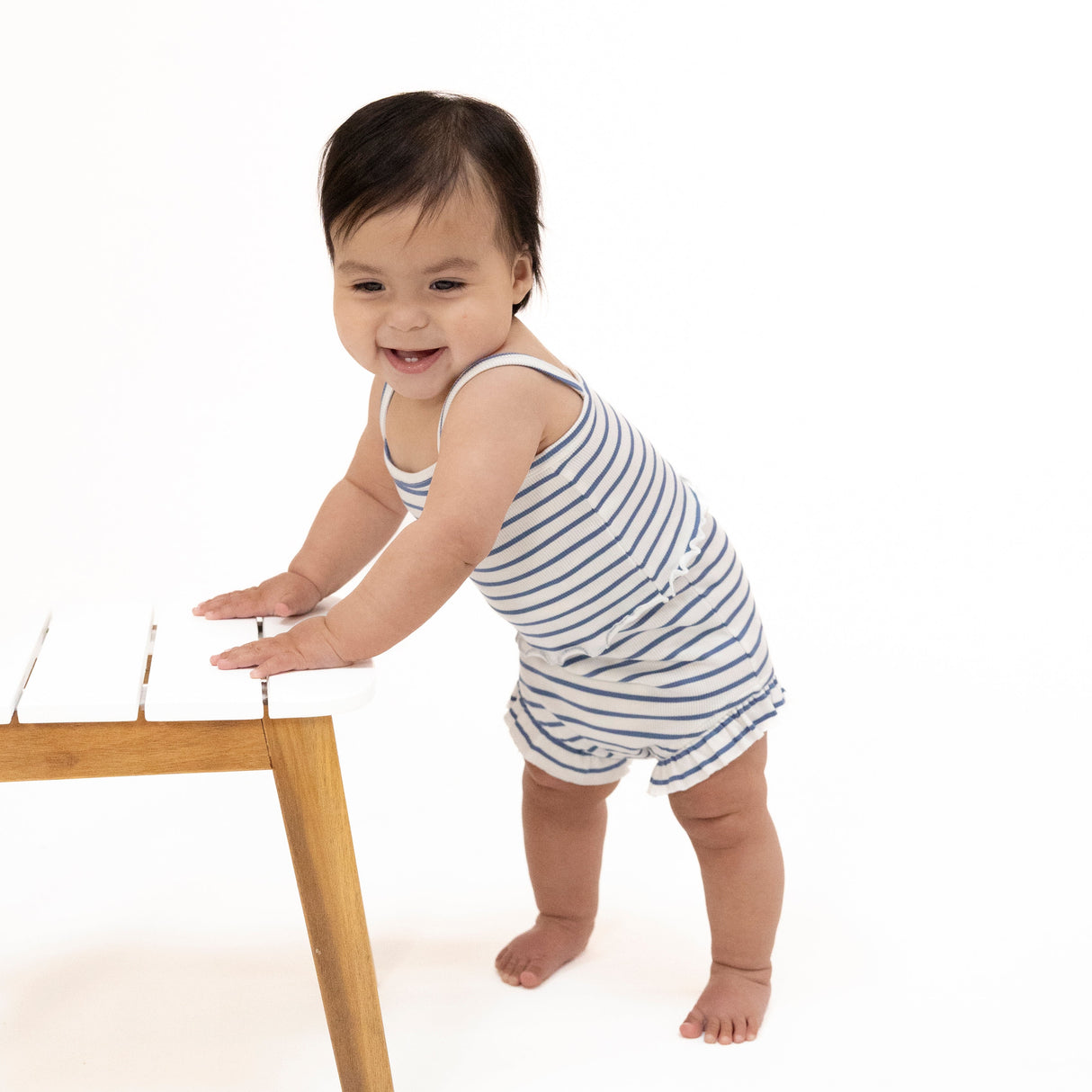 Navy Stripe - Tank Top & High Waisted Short