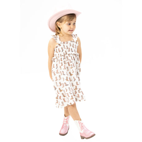 Cowgirl Boots - Smocked Ruffle Sundress & Bloomer