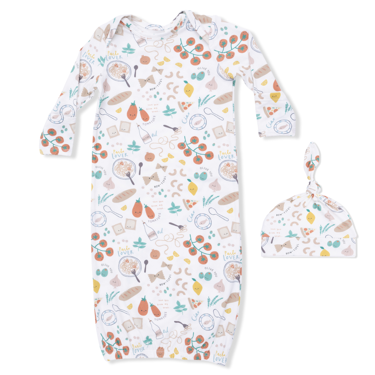 Pasta Lovers - Lap Shoulder Gown & Knotted Hat