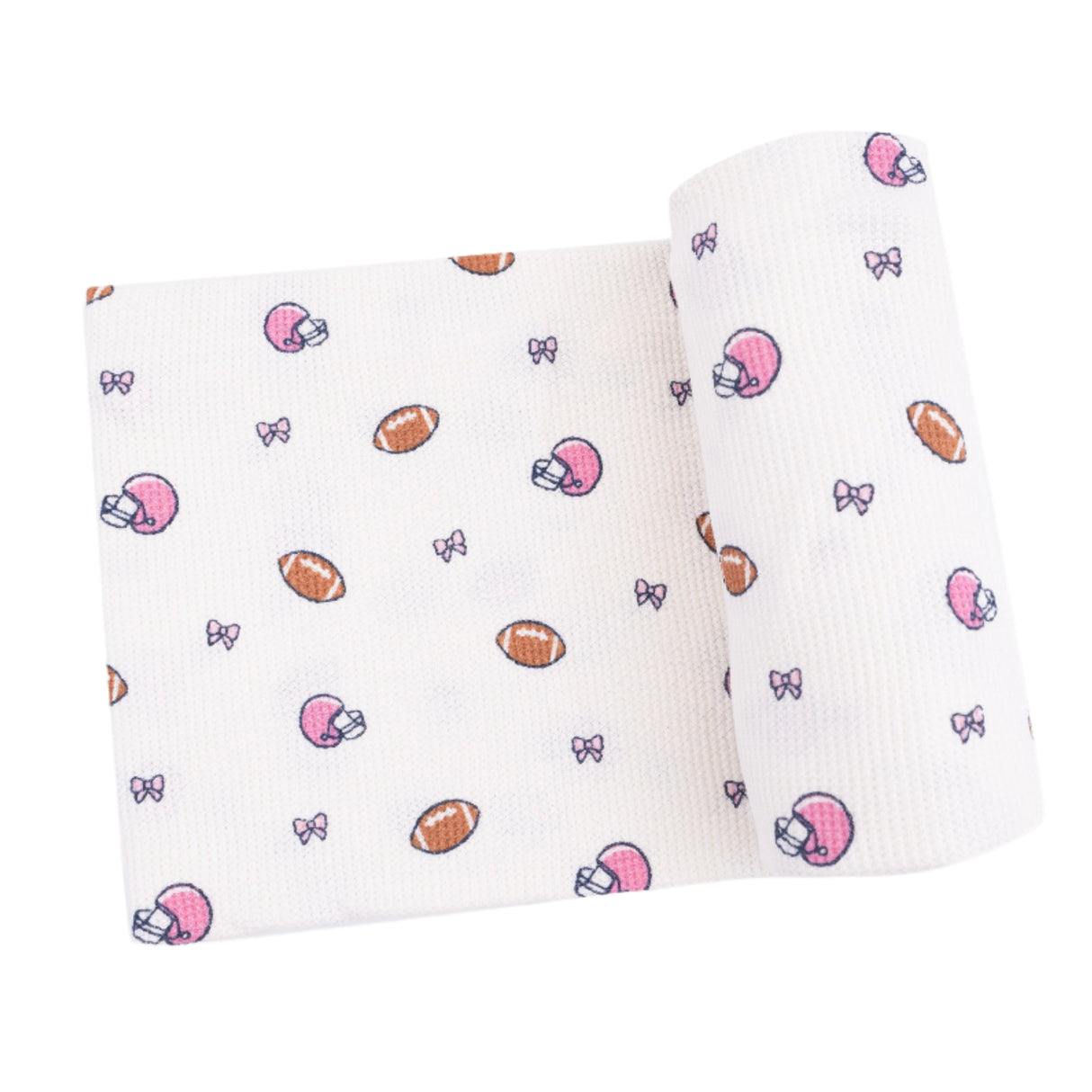 Swaddle Blanket - Footballs and Bows - HoneyBug 
