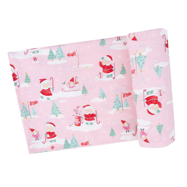 Swaddle Blanket - Golfing Mrs. Claus and Elves - HoneyBug 