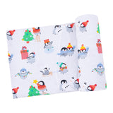 Swaddle Blanket - Holiday Penguins - HoneyBug 