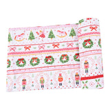 Swaddle Blanket - Sugar Plum Fairy - Nutcracker Fair Isle - Pink - HoneyBug 