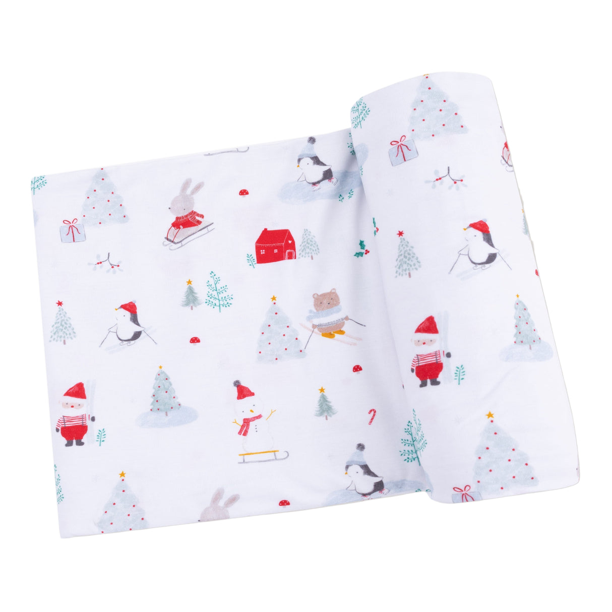 Swaddle Blanket - Santa Ski Friends - HoneyBug 