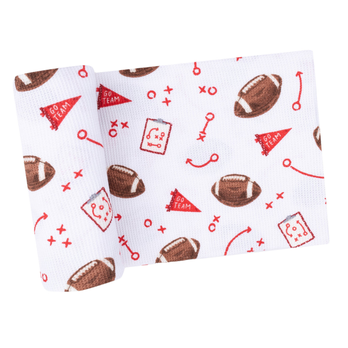 Swaddle Blanket - Touchdown Time Red - HoneyBug 