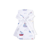 Bubbly Sailboats Blue - Swaddle Blanket