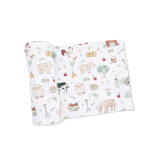 Cute Farm Animals Uni - 2 Way Zipper Footie, Swaddle  & Bandana Bib Set