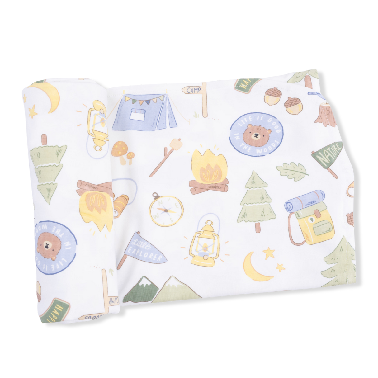 Camping Blue - Swaddle Blanket