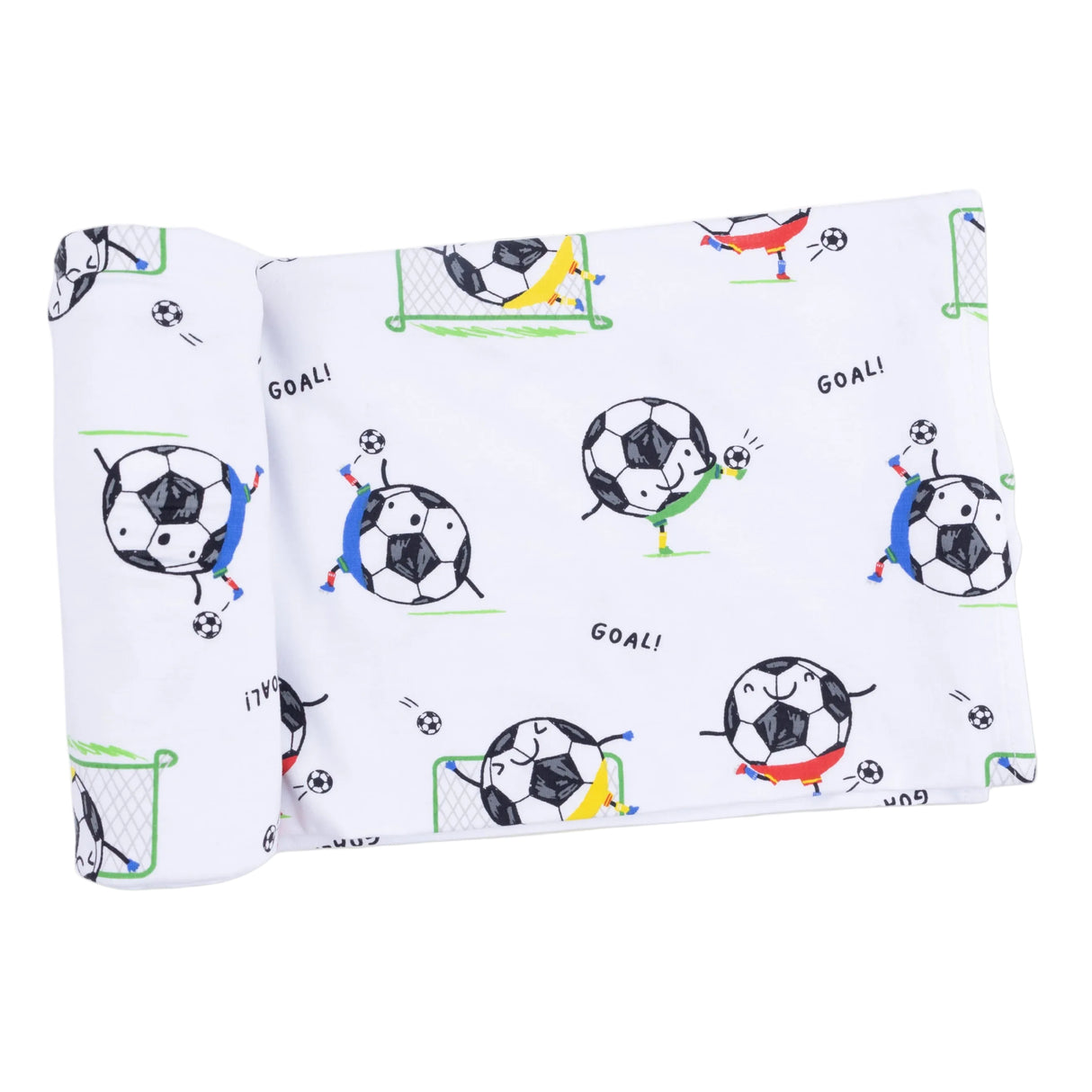 Soccer Balls Playing Soccer Blue  - Swaddle Blanket