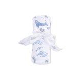 Watercolor Blue Whales - Swaddle Blanket