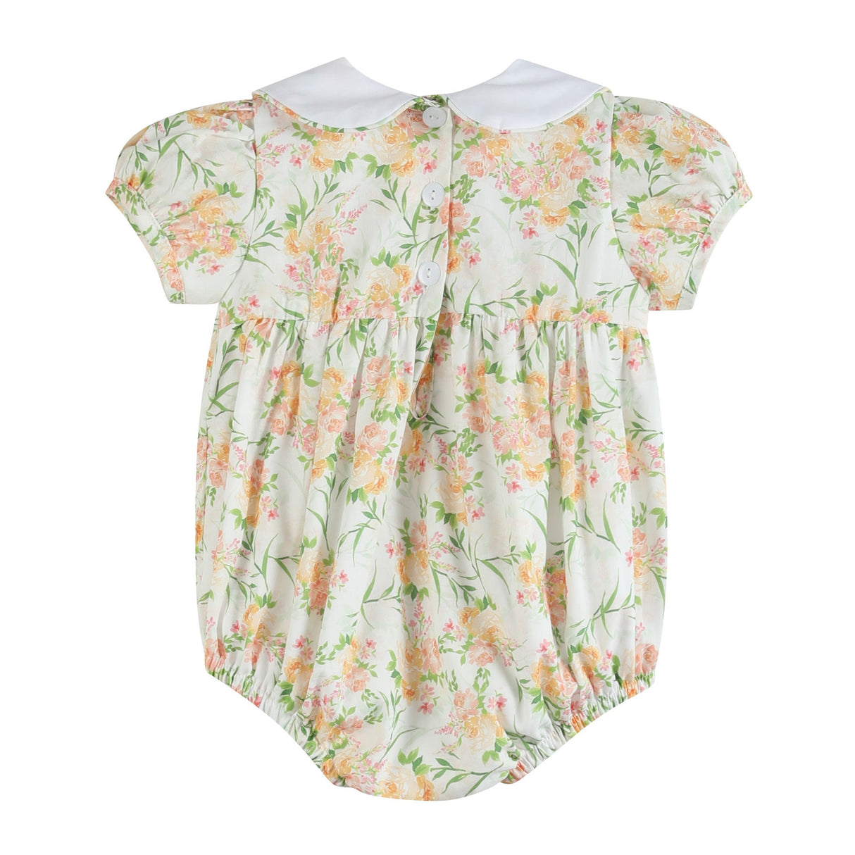 Floral Smocked Collared Bubble Romper