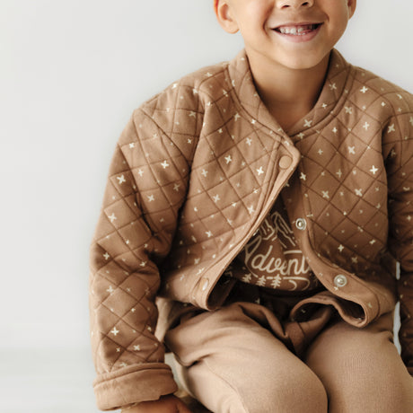 Organic Kids Merino Wool Buttoned Jacket - Sparkle - HoneyBug 