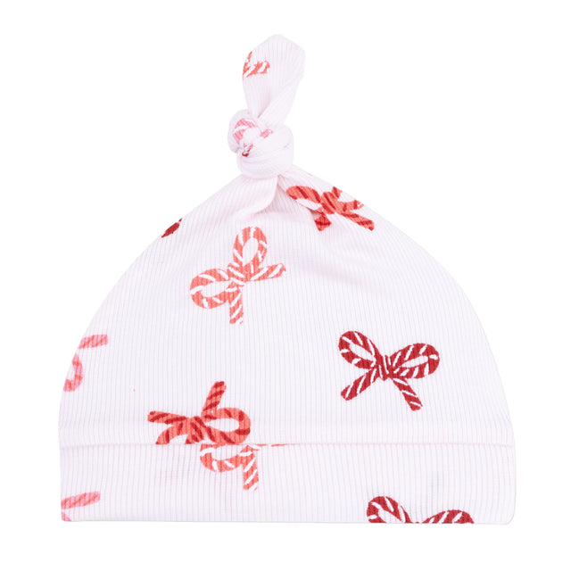 Knotted Hat - Candy Cane Bows - HoneyBug 
