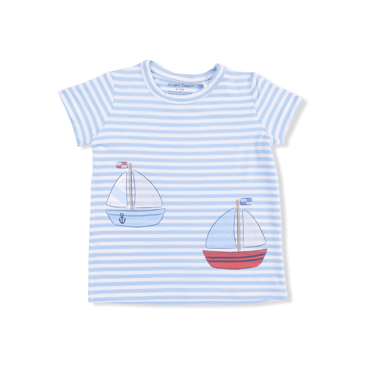 Bubbly Sailboat Stripe - Crew Neck Tee with Cargo Short